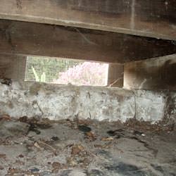A crawl space vent in  that's bringing moisture into the home