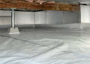 A sealed, insulated, and structurally repaired Indianola crawl space