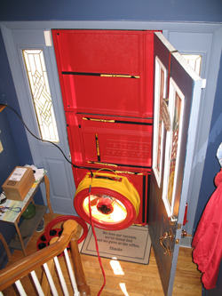 Blower door test for Marshalltown homes