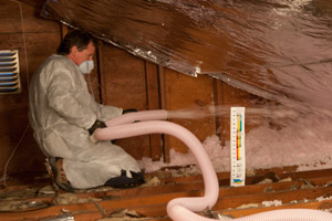 Fiberglass insulation installed IA